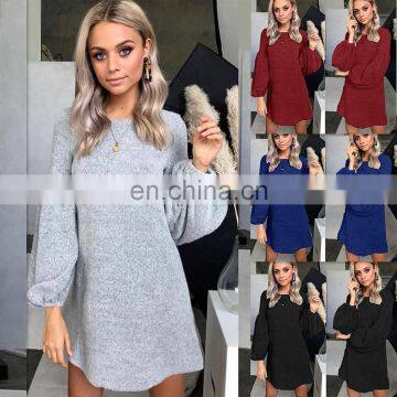 LAITE D2133 Autumn Women Casual Dresses Ladies Knitted Sweater Dresses Women Plus Size Dress photo-3