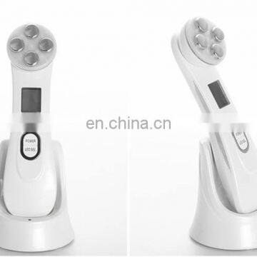 Portable High Frequency Ultrasonic Facial Wrinkles Removal Led Light Electric RF EMS Facial Massager Machine photo-2