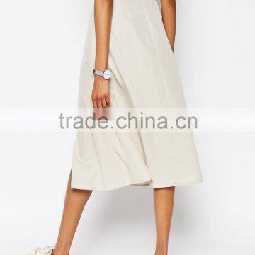 Soft Wrap Midi Skirt With Splice. Custom Skirt, Women Clothes Guangzhou OEM,china Factory photo-2