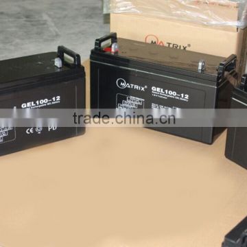 Solar system application GEL 12v 100ah storage deep cycle battery