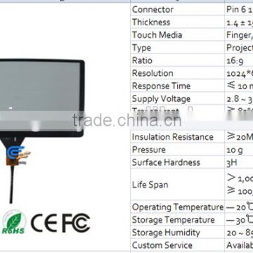 Customized available 9" capacitive Framed Overlay for Flat-Panels from Ckingway