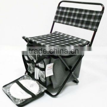 folding fishing cooler chair with shoulder strap