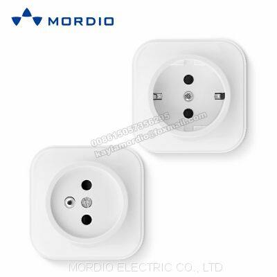 MORDIO Factory Direct Brand OEM PC WHITE 10A Wall Switch and Socket Surface Mounted Socket Germany French Russia 16A SOCKET photo-5
