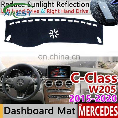 for Mercedes Benz C-Class W205 Anti-Slip Mat Dashboard Pad Sunshade Dashmat Carpet Accessories C-Klasse C180 C200 C220 C250 C300