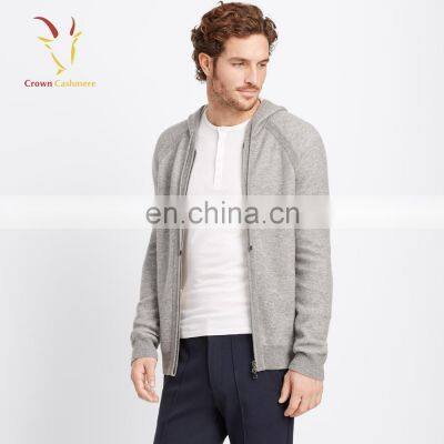 Cashmere Men Casual Hooded Knitted Cardigan Sweater photo-2