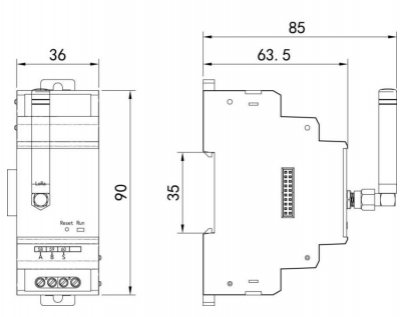 Din Rail Mounted Transmission Module LORA Wireless Data Terminal photo-3