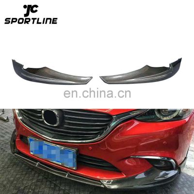 3PCS/SET Carbon Fiber M6 Front Lip Splitters for Mazda 6 Atenza 2017 2018 2019