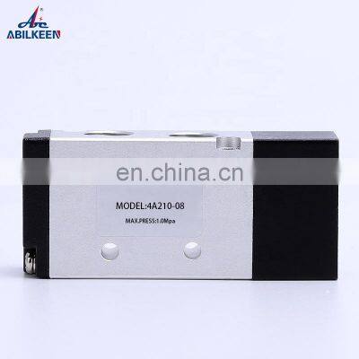 High Precision 4A Series Air Control Type 4A210-08 AC220V Stainless Steel 5 Way 2 Position Piloted Pneumatic Valve
