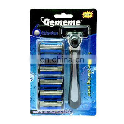 Factory direct supply 6 blades disposable shavers men disposable personal shaver