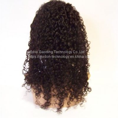 18 inch Natrual Color Curly Remy Human Hair Wig with Factory Price