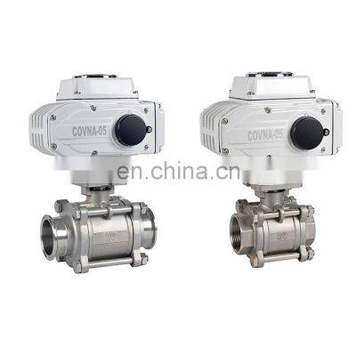 COVNA 2 Way 12V 3 Piece Ball Valve On Off Electric Motorized Actuator Water Flow Control Ball Valve