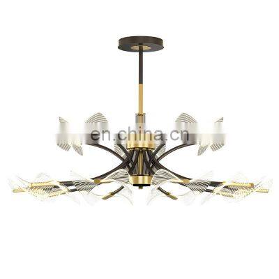 Luxury Multiple Pendant Lamp Transparent Home Hotel Dining Hanging Fixture Restaurant Table Light LED Acrylic Chandeliers lamp