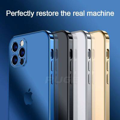 Electroplated Frosted Metal Mirror Mobile Phone Case 12/11/X Pro Lens Ring Anti Slip For Iphone 13/14 Max Transparent Ultra-thin photo-5