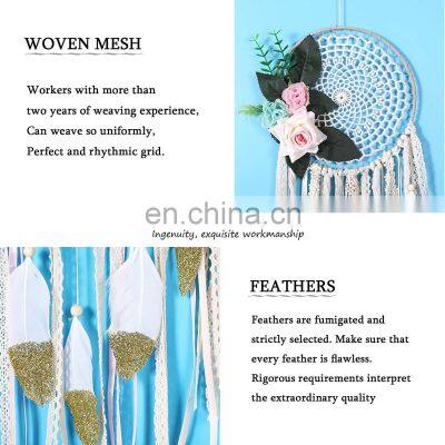 New Design Handmade Dream Catcher Wind Chimes Macrame Home Hanging Craft Gift Big Everlasting Flower Preserved Dream Catcher