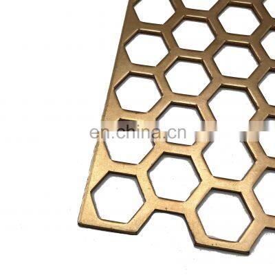 Hexagonal hole perforated metal plate for architectural design