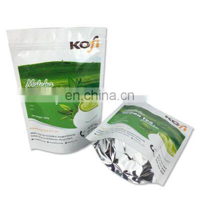 Zip Lock Stand Coffee Tea Bag up Green Resealable Aluminum Foil Food Customized Moisture Proof Spout Pouch Coffee Packaging Bags