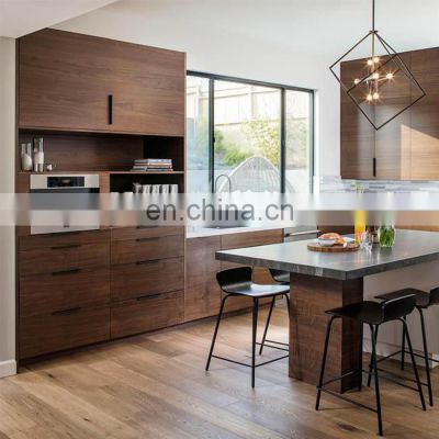 Simple flat natural wood kitchen cabinets units modern all wood kitchen cabinet for sale