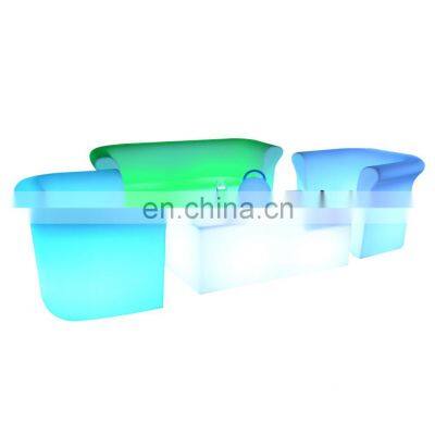 Latset Design Light up Chair/plastic Patio Furniture/led Sofa Chair,led Lighted Plastic Garden Coffee Tables and Chairs photo-4