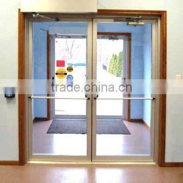 Glass automatic swing door system for office