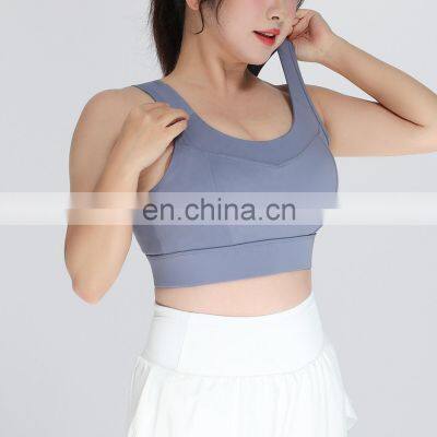 Plus Size S-5xl Fitness Backless Crop Sports Bras Gym Adjustable Buckle Custom Logo Tops
