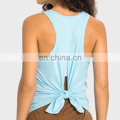 New Colors Wholesale Sexy Open Back Sleeveless Running Workout Yoga Tank Tops Women