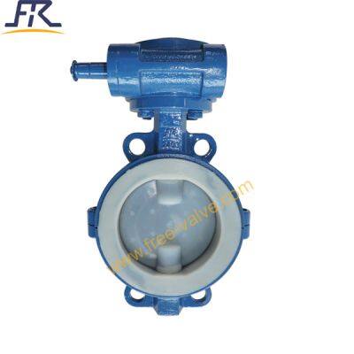 Manual  Operated Wafer Type PTFE Lined Butterfly Valve