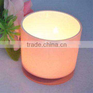 pink glass candle container