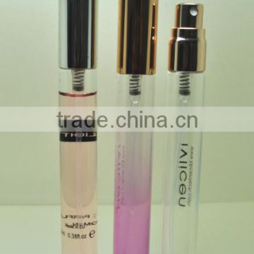 10ml tubular glass perfume atomizer with long metal cap