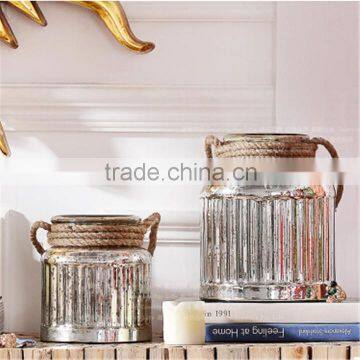 hanging glass jar glass tealight candle holder for garden decoration