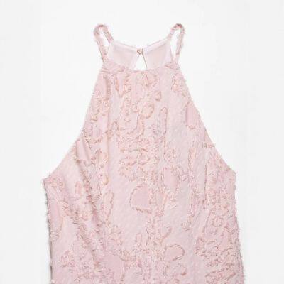 2025 Summer New Women's Fashion European and American Style Simple Texture Hanging Neck Collar Dress photo-4