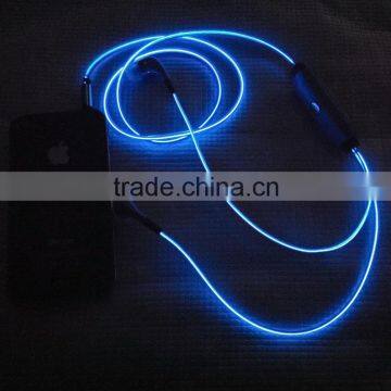 Hot Sale Recharge Visible Flowing EL Wire Lighted In-Ear Earphone photo-2
