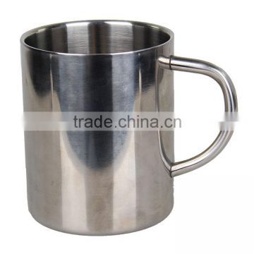 Newly Customized Promotional Non-leak Double Wall Stainless Steel Coffee Mug With Stainlss Steel Handle