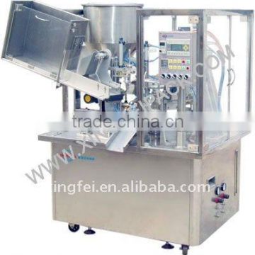 Automatic cosmetic tube filling and sealing machine