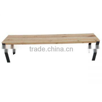 OA-4025 Oak Furniture Solid Oak Bench with steel legs