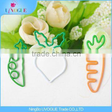 Eco-Friendly Factory Produced Two Colors Radish/Carrot/Peas Vegetables Shape Paper Clips