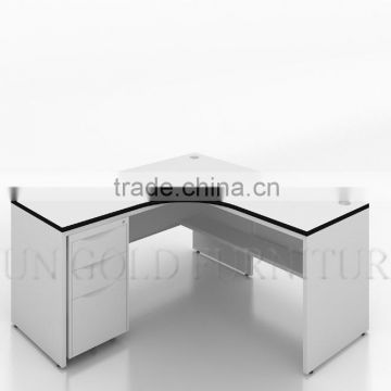 New Design Modern L Shaped Office Desk with Fixed Cabinet,wholesale office furnitrue(SZ-OD182)