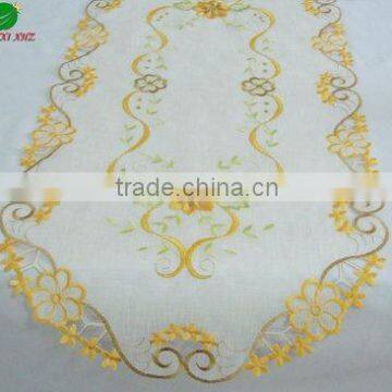 100% polyester table runner with yellow flower embroidery houseware household textile