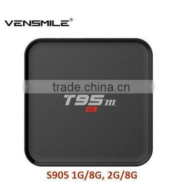 Vensmile S905 Quad core tv box kodi T95M with kodi 16.0 preinstalled tv box kodi T95M Amlogic S905 tv box T95M