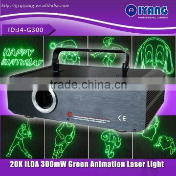 J4-G300 ILDA 20k 532nm animation mini light green laser 300mW