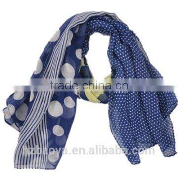 New Arrival 100%polyester dot prined woven scarf