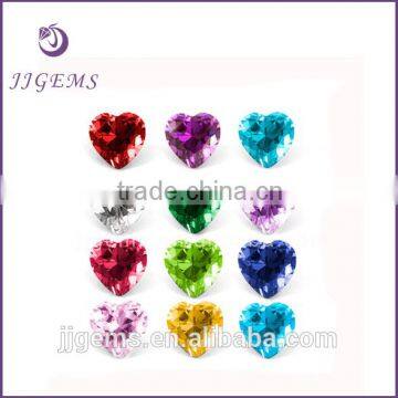 6*6mm heart shape synthetic birthstones cubic zirconia