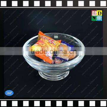 Hot Sale Clear Acrylic Round Serving Wedding Decorative Trays With Crystal Blue Base