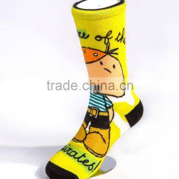 360 degree seamless digital printing brightly colored cartoon cotton socks