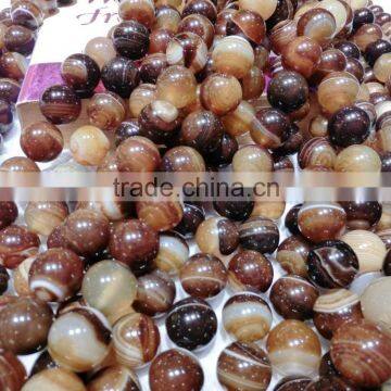 Polished Mixed Agate Natural Gemstone Striped Agate Round Beads photo-4