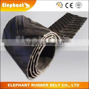 Elephant Belt Chevron Patterned Black Rubber Conveyor Belt