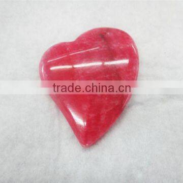 Wholesale high quality fashion dye jade heart gemstone puffy heart