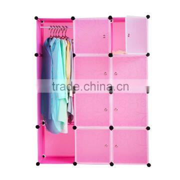 Hot Fashion DIY 12 Cube Cupboard Cabinet Armoires Wardrobe Organizer Storage Toy Book Shelf Shelves OS003080