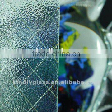 Wire nashiji rolled glass