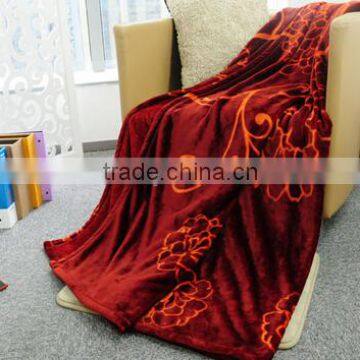 High Quality Carving Flannel With Back Print Blanket ,China Manufacturer