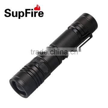 SupFire A2 USB flashlight T6 LED torch focusing flash light